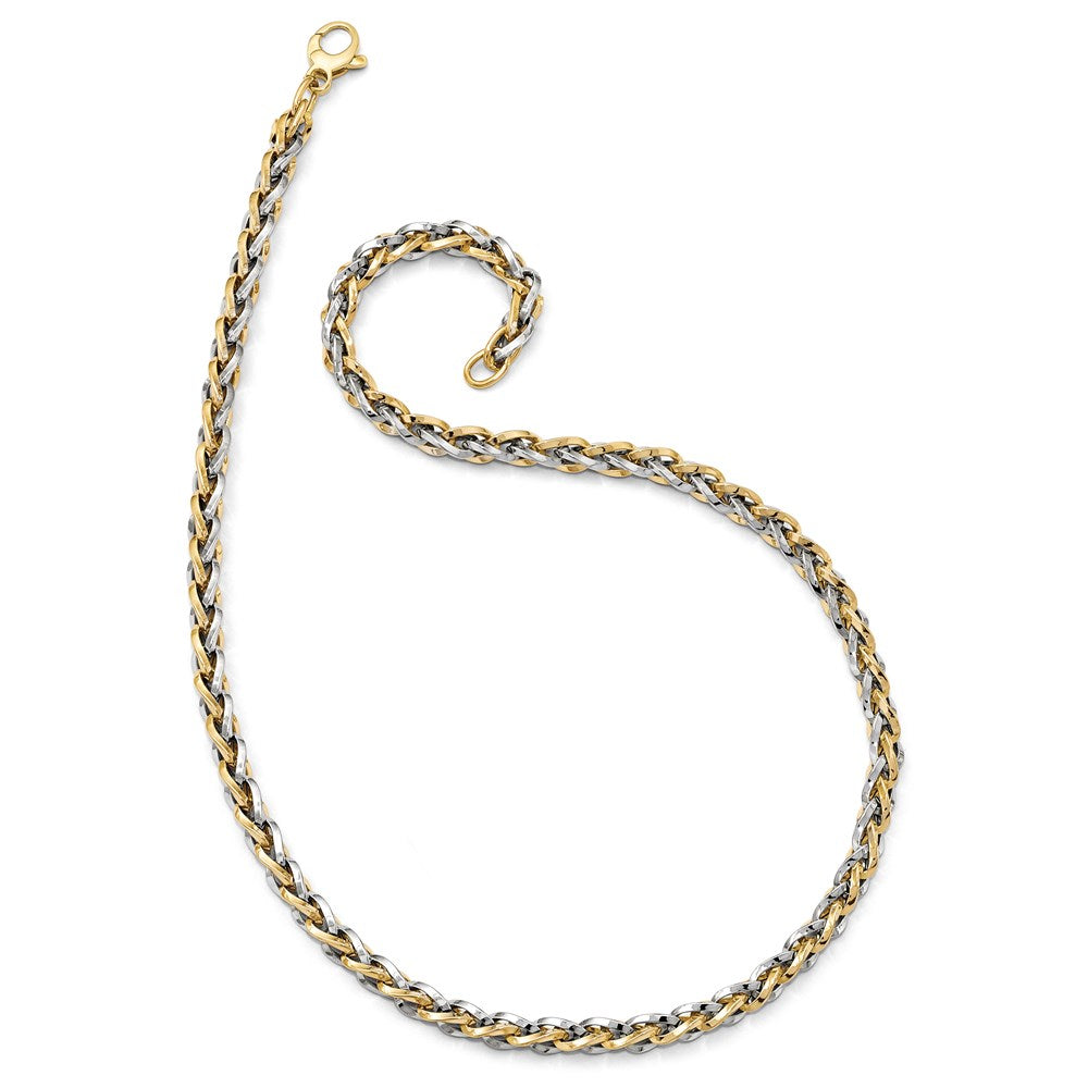 FJC Finejewelers 14 kt Two Tone Gold Polished Fancy Link Necklace 18 Inches