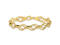 FJC Finejewelers 14 kt Yellow Gold Polished and Textured Fancy Link Bracelet 7.5 Inches x 11 mm