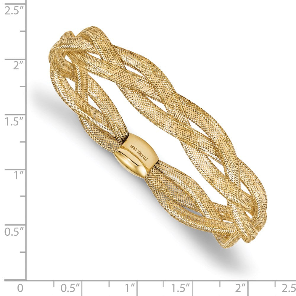 FJC Finejewelers 14 kt Yellow Gold Mesh Fancy Stretch Bangle Bracelet 7.5 Inches x 10 mm