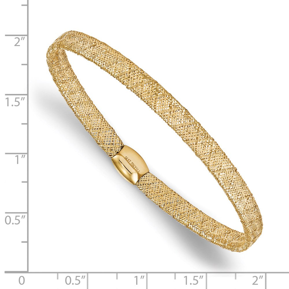 FJC Finejewelers 14 kt Yellow Gold Adjustable and Stretch and Wrap Fancy Stretch Bangle Bracelet 7.5 Inches x 4 mm