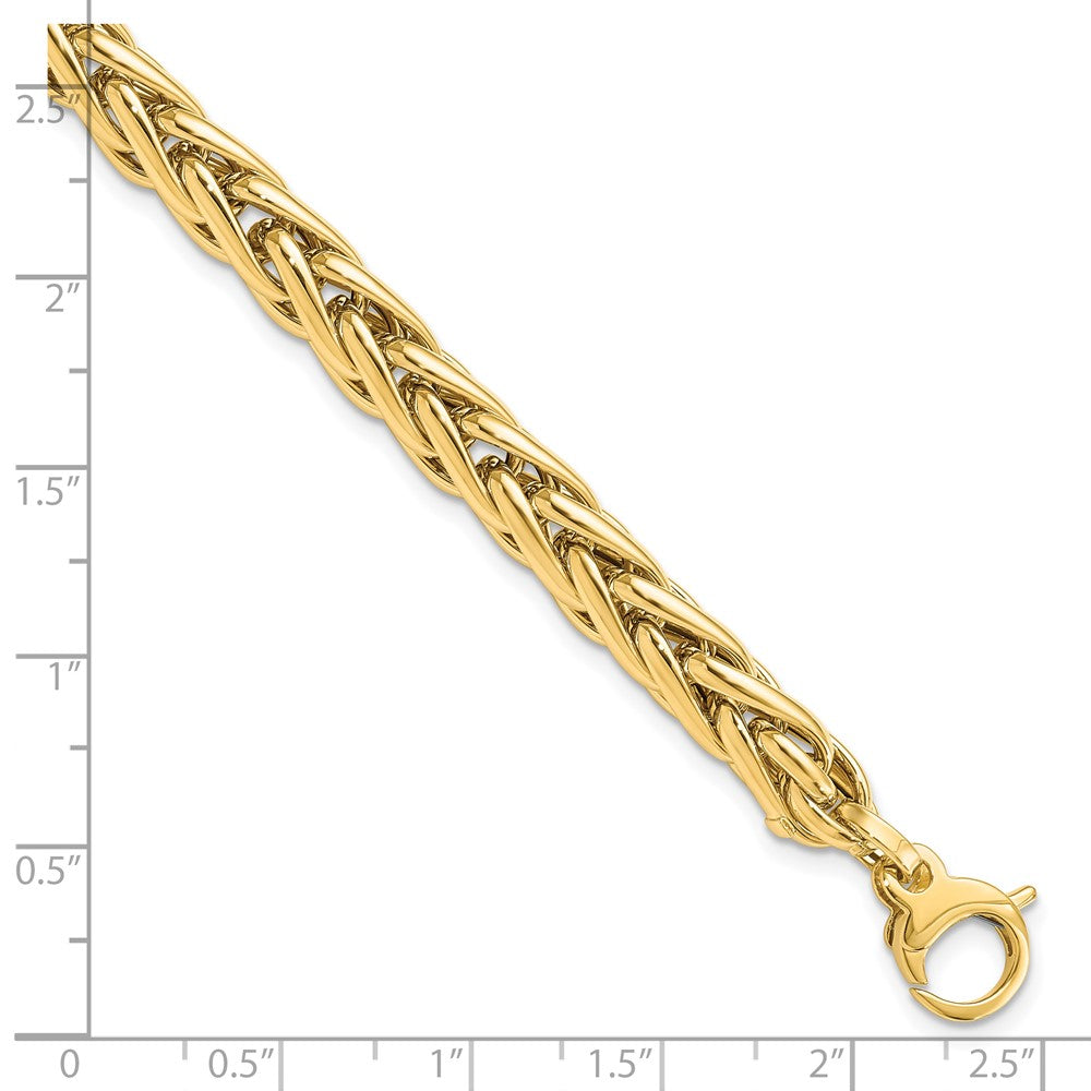 FJC Finejewelers 14 kt Yellow Gold Hand Made Polished Fancy Link Bracelet 7.5 Inches x 6 mm