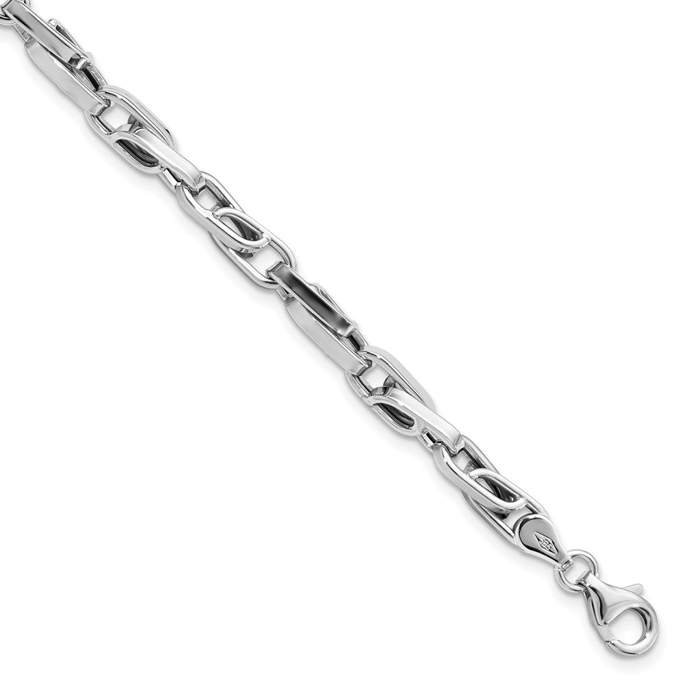FJC Finejewelers 14 kt White Gold Polished Fancy Link Bracelet 8.25 Inches x 5 mm