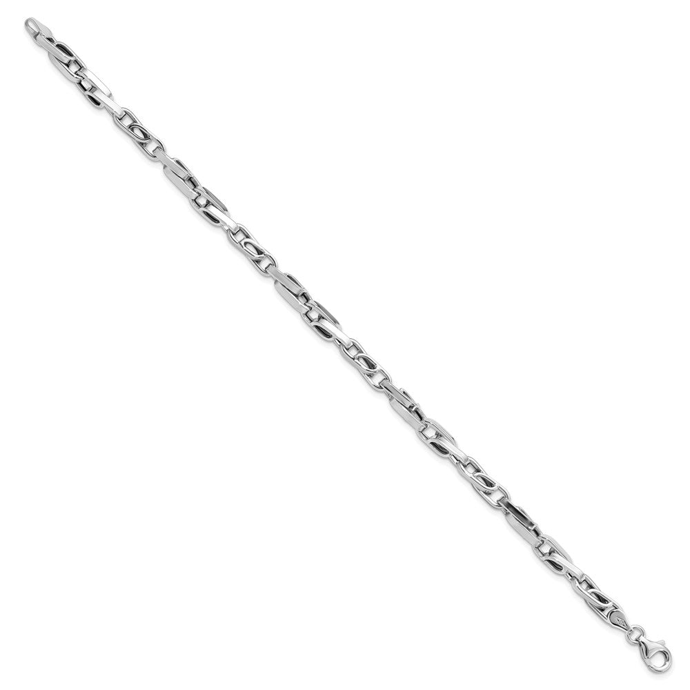FJC Finejewelers 14 kt White Gold Polished Fancy Link Bracelet 8.25 Inches x 5 mm