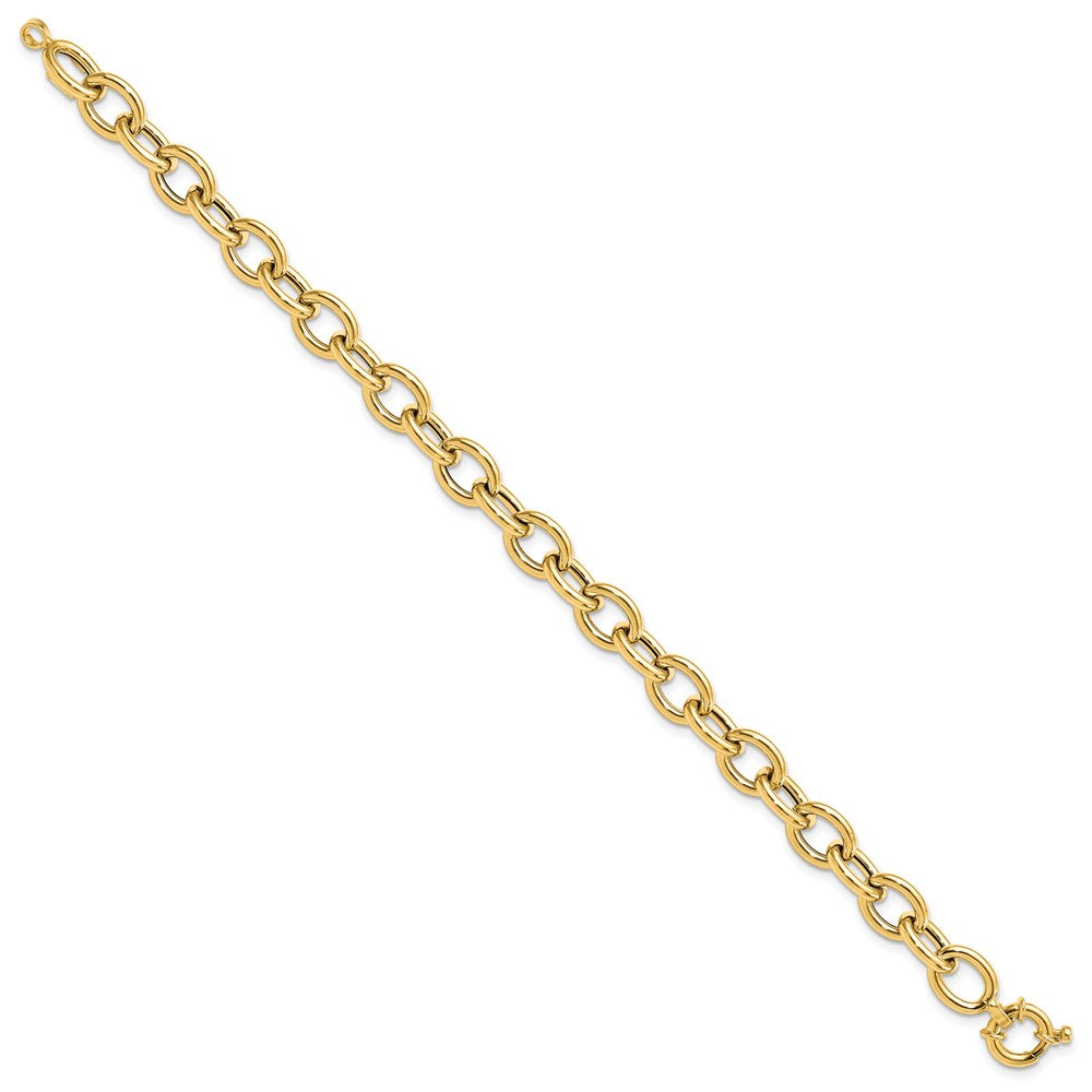 FJC Finejewelers 14 kt Yellow Gold Polished Cable Oval Link Bracelet 7.5 Inches x 8 mm