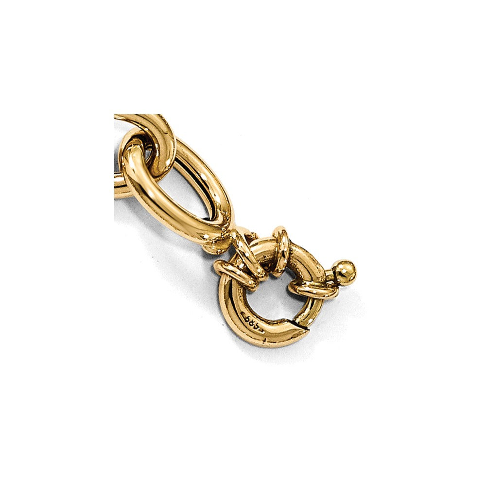 FJC Finejewelers 14 kt Yellow Gold Polished Cable Oval Link Bracelet 7.5 Inches x 8 mm