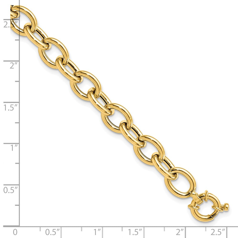 FJC Finejewelers 14 kt Yellow Gold Polished Cable Oval Link Bracelet 7.5 Inches x 8 mm