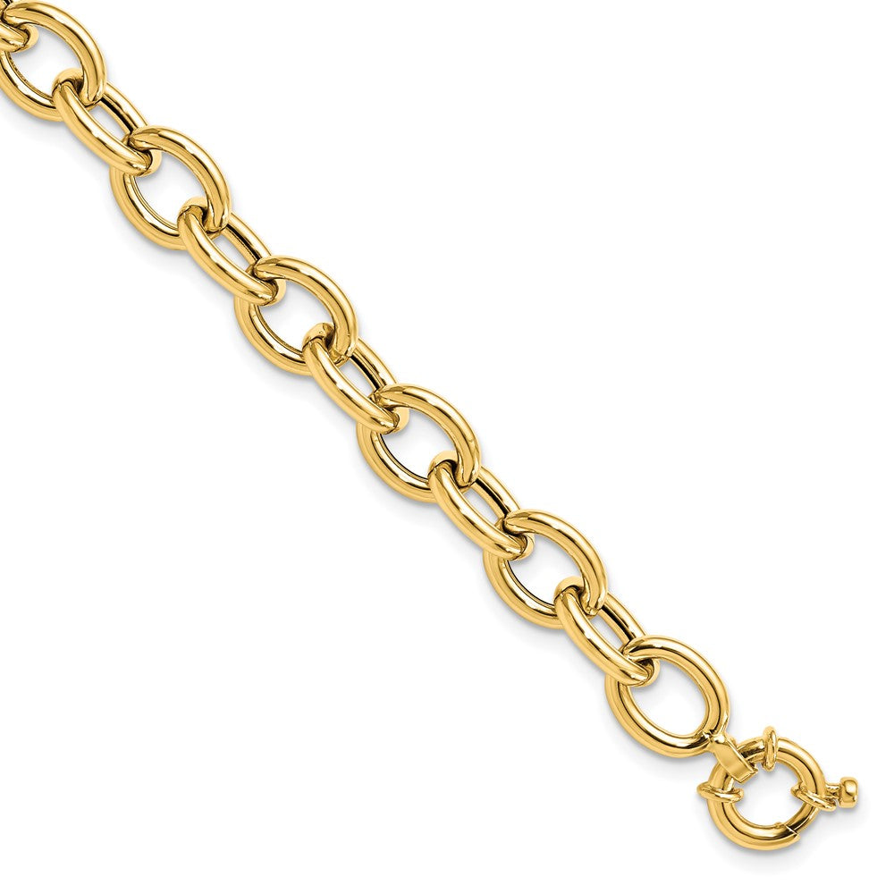 FJC Finejewelers 14 kt Yellow Gold Polished Cable Oval Link Bracelet 7.5 Inches x 8 mm
