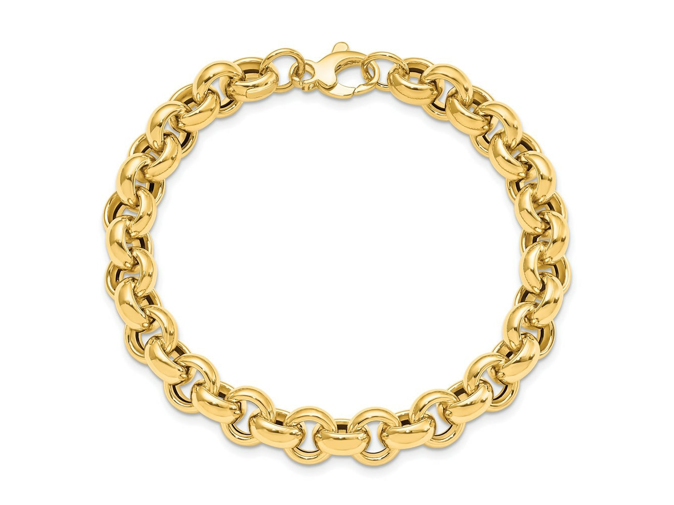 FJC Finejewelers 14 kt Yellow Gold Polished Rolo Link Bracelet 7.5 Inches x 8.75 mm