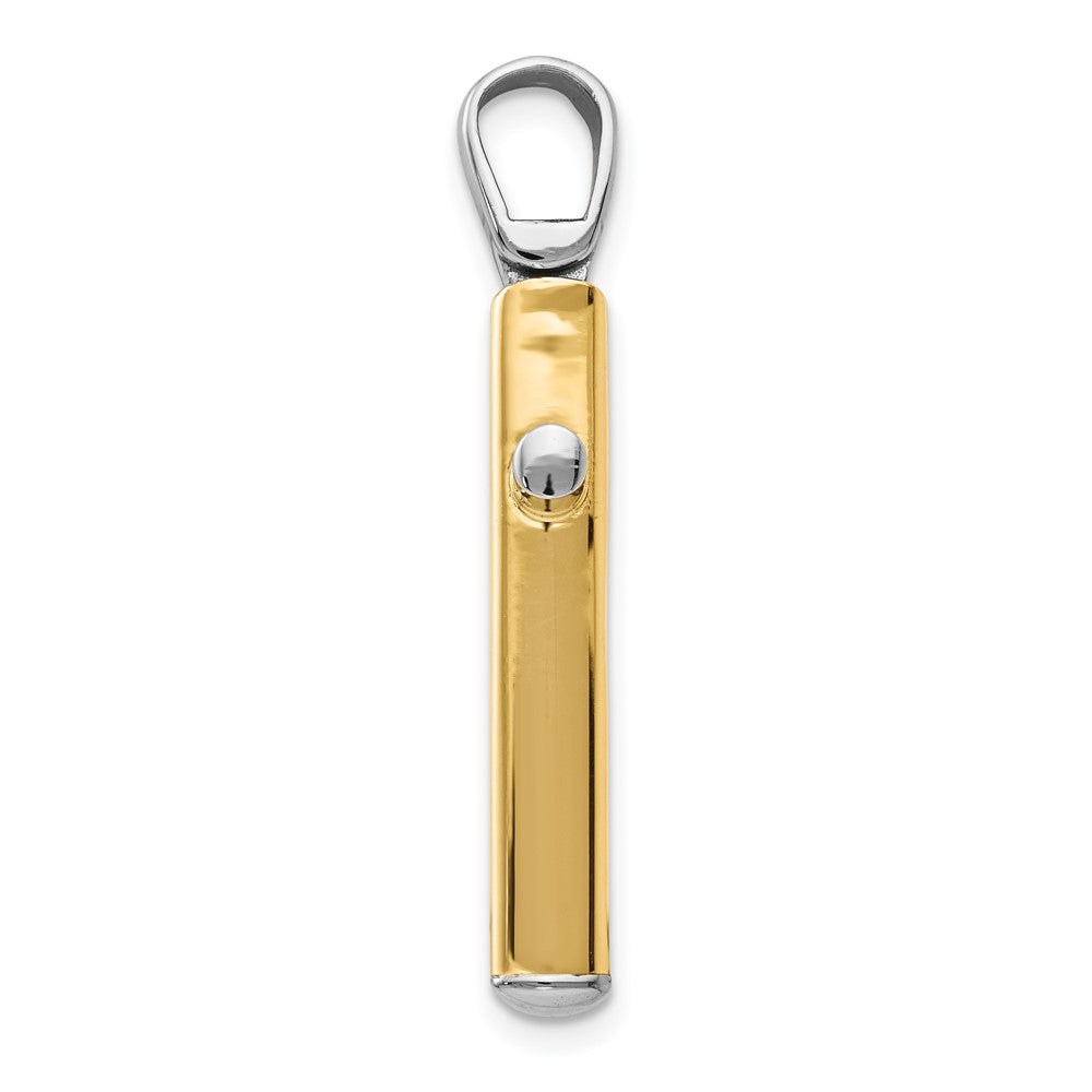 FJC Finejewelers 14 kt Two Tone Gold Fashion Polished Cross Charm 32 x 17 mm