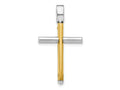 FJC Finejewelers 14 kt Two Tone Gold Fashion Polished Cross Charm 32 x 17 mm