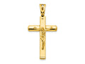 FJC Finejewelers 14 kt Yellow Gold Fashion Polished Crucifix Charm 38 x 21 mm