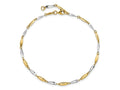 FJC Finejewelers 14 kt Two Tone Gold Other Chain Polished with 1in ext. Anklet 9 Inches x 3 mm