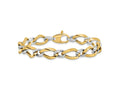 FJC Finejewelers 14 kt Two Tone Gold Hand Made Polished Fancy Link Bracelet 7.75 Inches x 9.25 mm