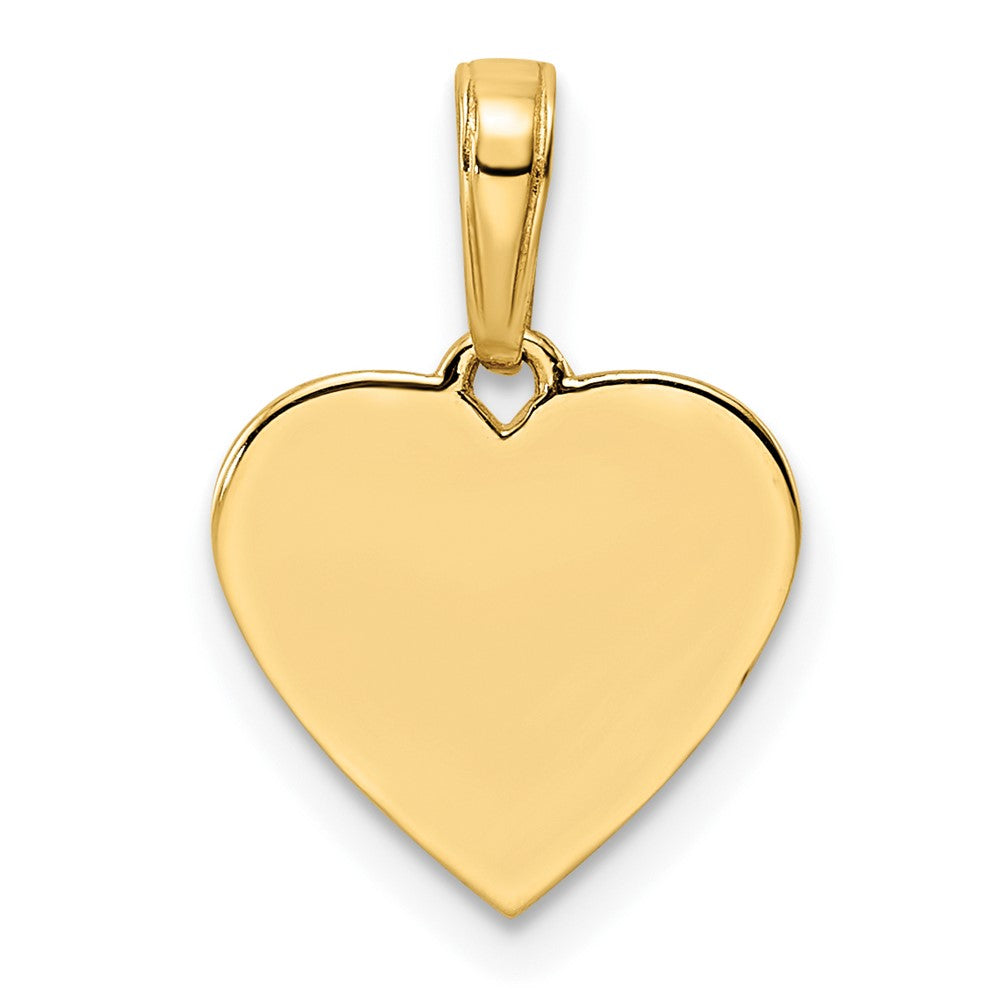 FJC Finejewelers 14 kt Yellow Gold Bright Cut and White Rhodium D/iamond-cut Puffy Heart Charm 17 x 12 mm