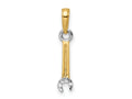 FJC Finejewelers 14 kt Yellow Gold and White Rhodium Bright Cut Wrench Charm 20 x 4 mm
