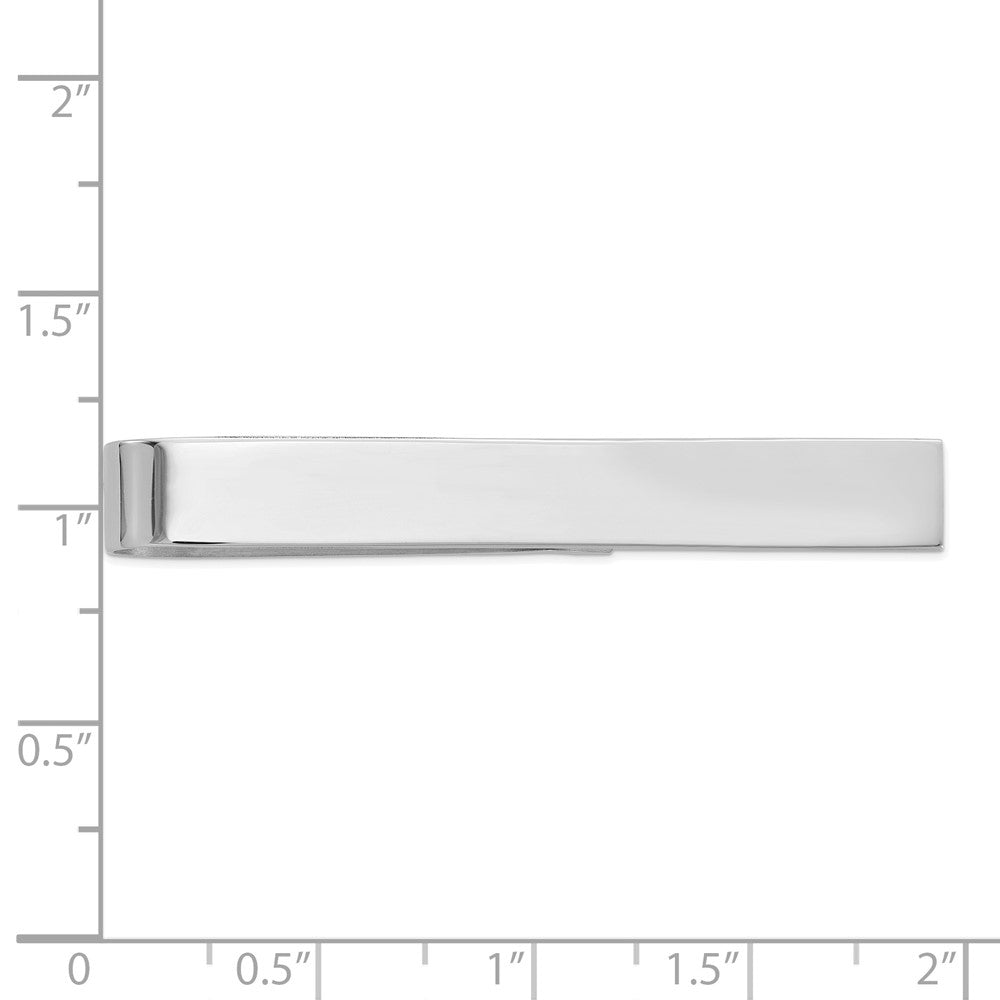 FJC Finejewelers 14 kt White Gold Tie Clip Polished Tie Bar 50 mm x 6.5 mm
