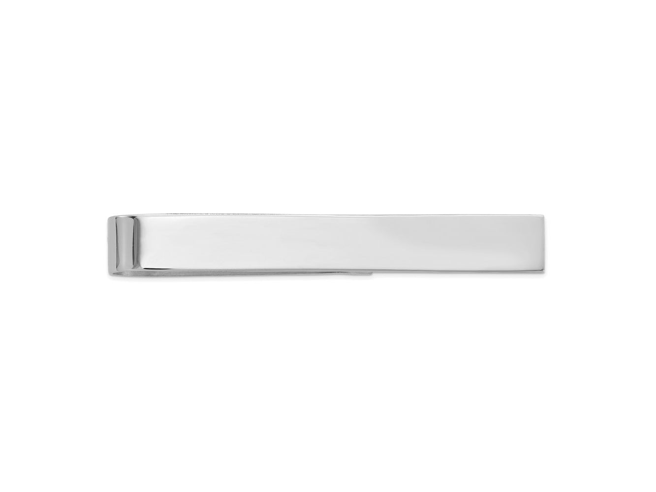 FJC Finejewelers 14 kt White Gold Tie Clip Polished Tie Bar 50 mm x 6.5 mm