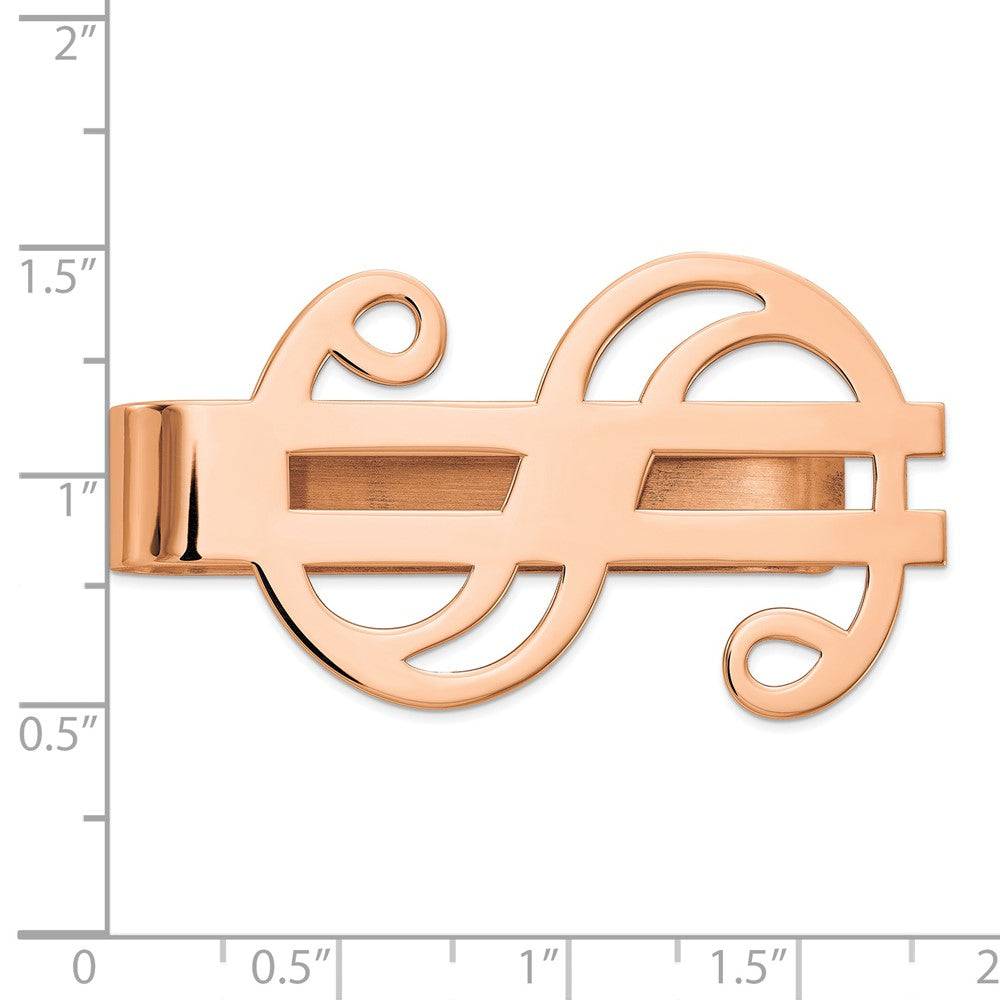 FJC Finejewelers 14 kt Rose Gold Tie Clip Money Clip 46 mm x 25 mm