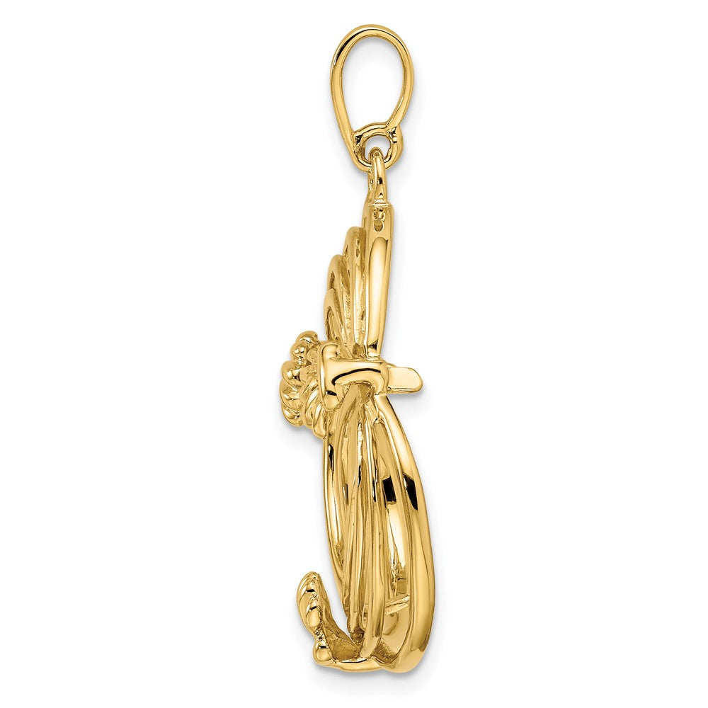 FJC Finejewelers 14 kt Yellow Gold Triple Wire 16.5mm Shell Prong Coin Bezel Pendant