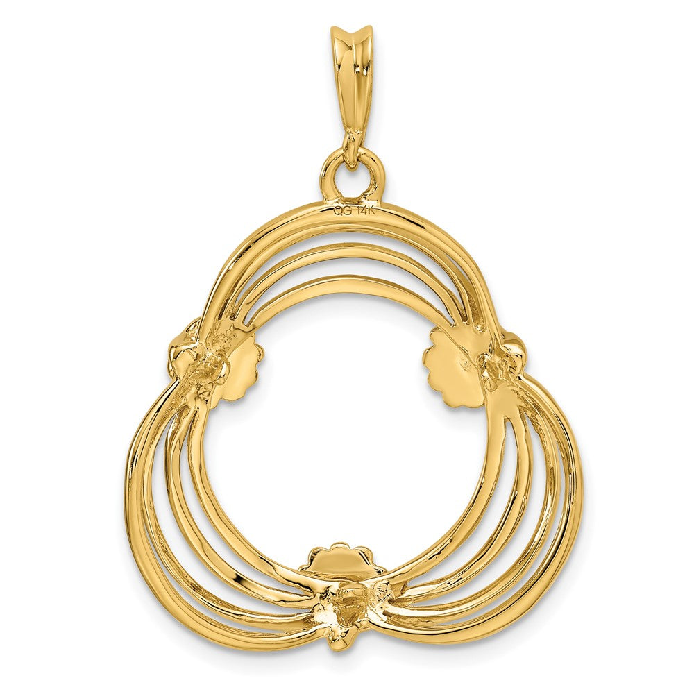 FJC Finejewelers 14 kt Yellow Gold Triple Wire 16.5mm Shell Prong Coin Bezel Pendant
