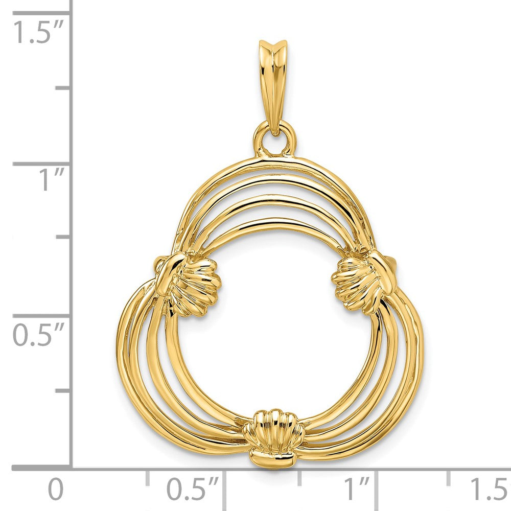 FJC Finejewelers 14 kt Yellow Gold Triple Wire 16.5mm Shell Prong Coin Bezel Pendant
