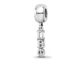 LogoArt 925 Sterling Silver Rhodium Plated Pi Beta Phi Vertical Letters on Bead