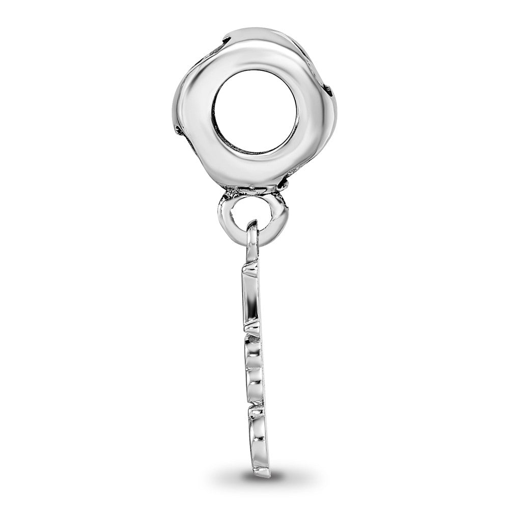 LogoArt 925 Sterling Silver Rhodium Plated Pi Beta Phi Vertical Letters on Heart Bea