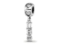 LogoArt 925 Sterling Silver Rhodium Plated Pi Beta Phi Vertical Letters on Heart Bea