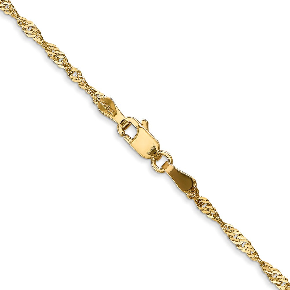 FJC Finejewelers 14 kt Yellow Gold 1.70mm Singapore Chain 22 Inches x 1.7 mm