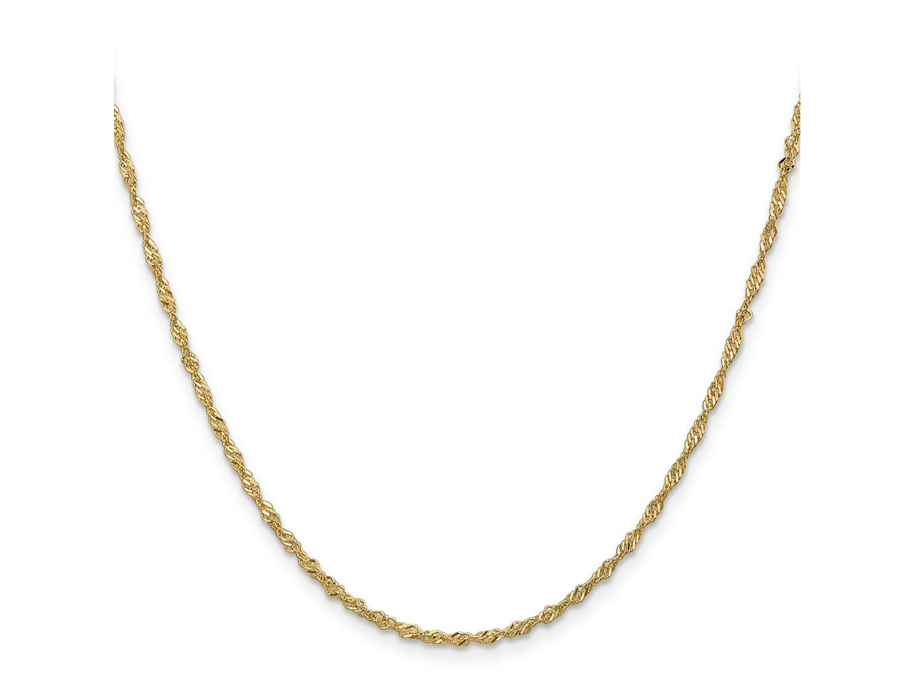 FJC Finejewelers 14 kt Yellow Gold 1.70mm Singapore Chain 22 Inches x 1.7 mm