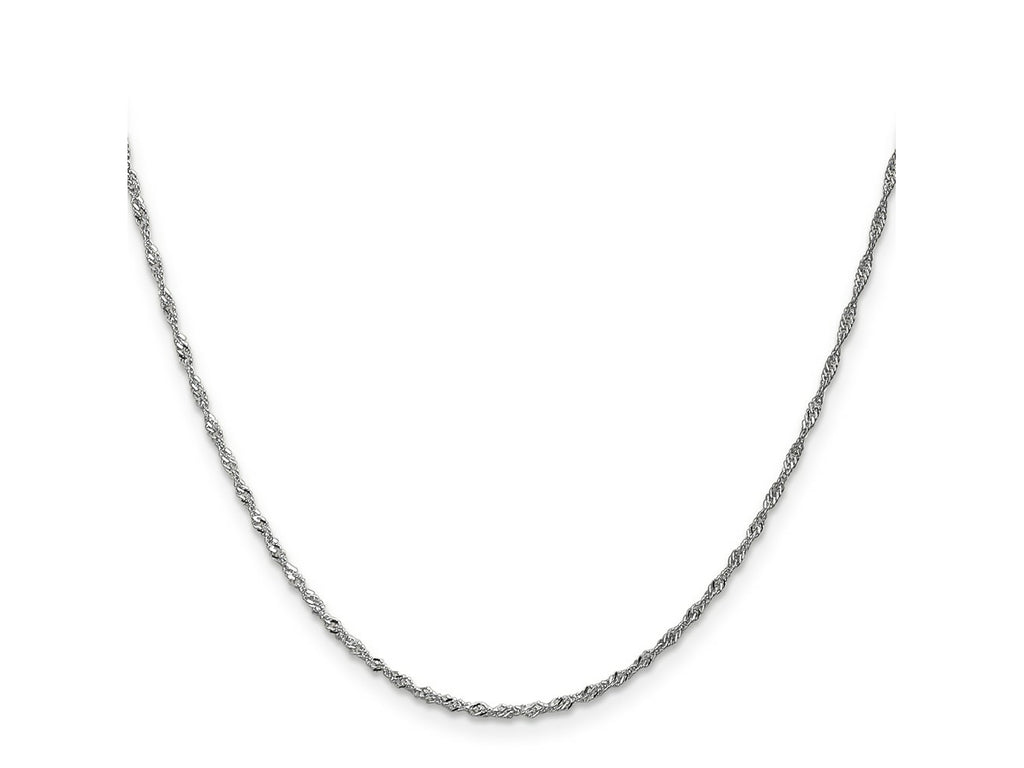 FJC Finejewelers 14 kt White Gold WG Singapore Chain 22 Inches x 1.4 mm