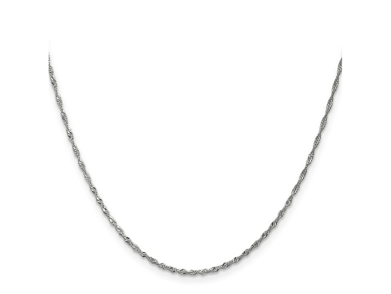 FJC Finejewelers 14 kt White Gold WG Singapore Chain 22 Inches x 1.4 mm