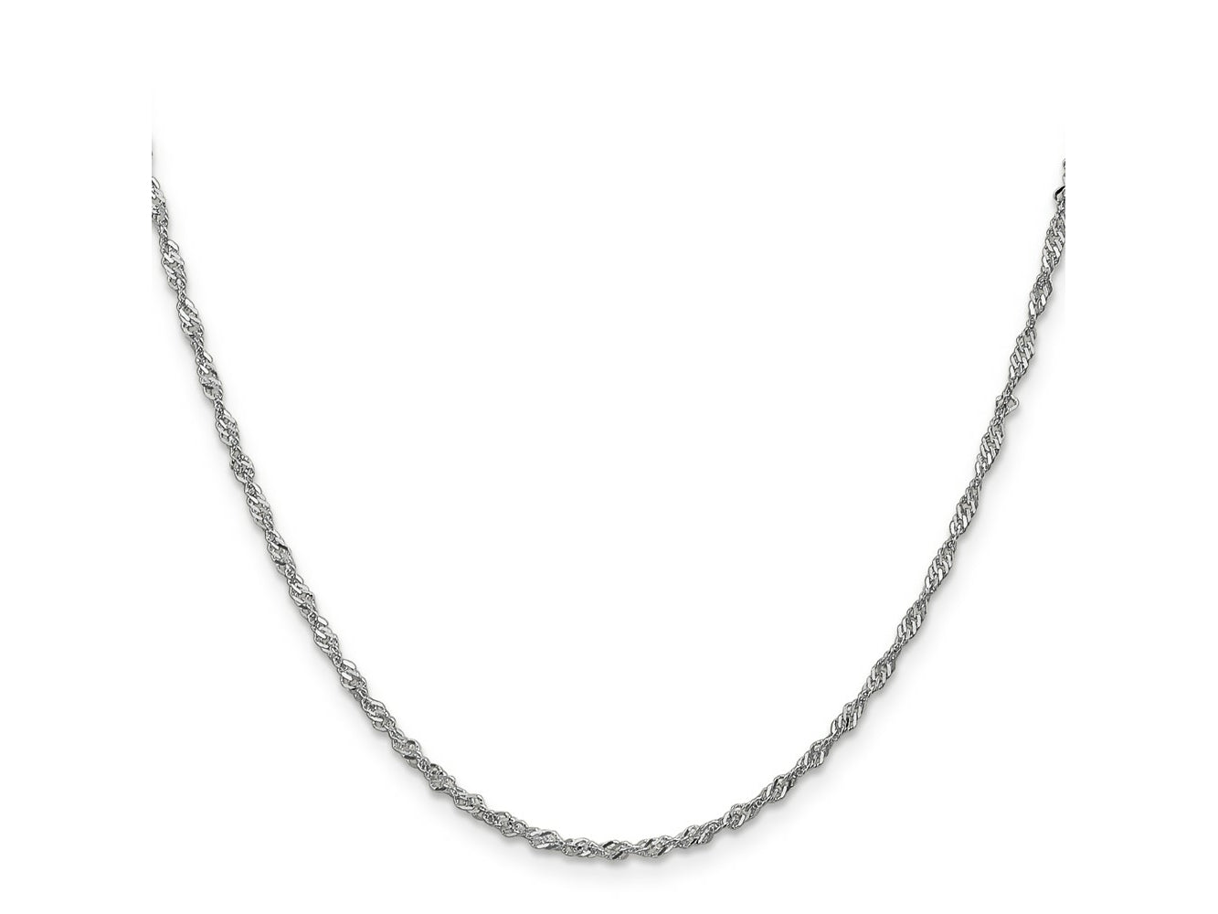 FJC Finejewelers 14 kt White Gold WG Singapore Chain 22 Inches x 1.7 mm