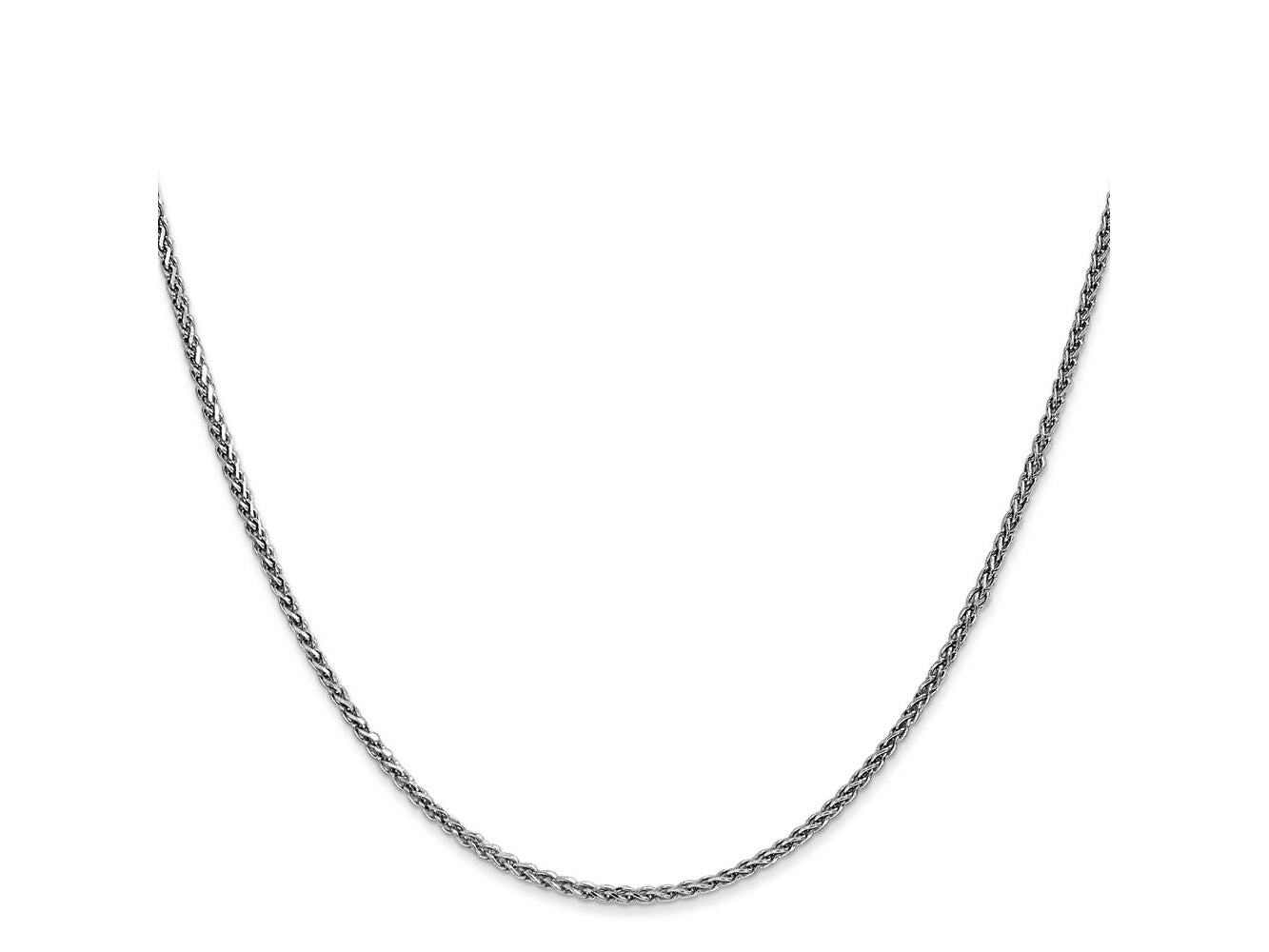 FJC Finejewelers 14 kt White Gold WG Bright Cut Spiga Chain 22 Inches x 1.7 mm