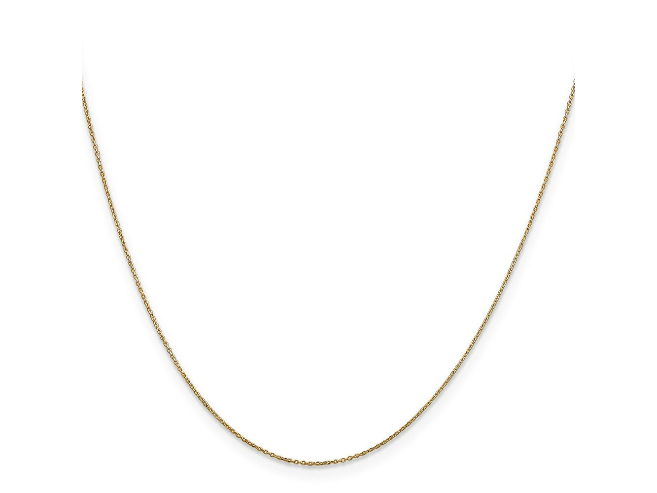 FJC Finejewelers 14 kt Yellow Gold Bright Cut Round Open Link Cable Chain 22 Inches x 0.6 mm