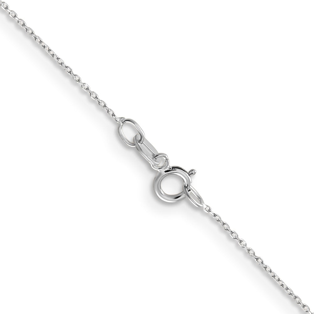 FJC Finejewelers 14 kt White Gold WG Bright Cut Round Open Link Cable Chain 22 Inches x 0.6 mm