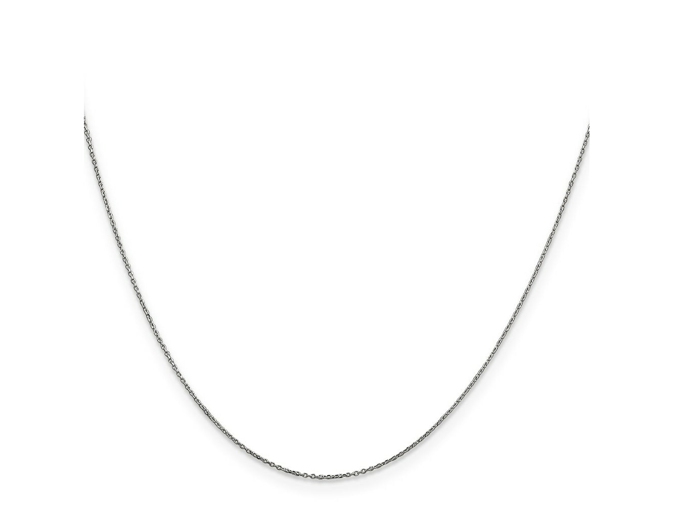 FJC Finejewelers 14 kt White Gold WG Bright Cut Round Open Link Cable Chain 22 Inches x 0.6 mm