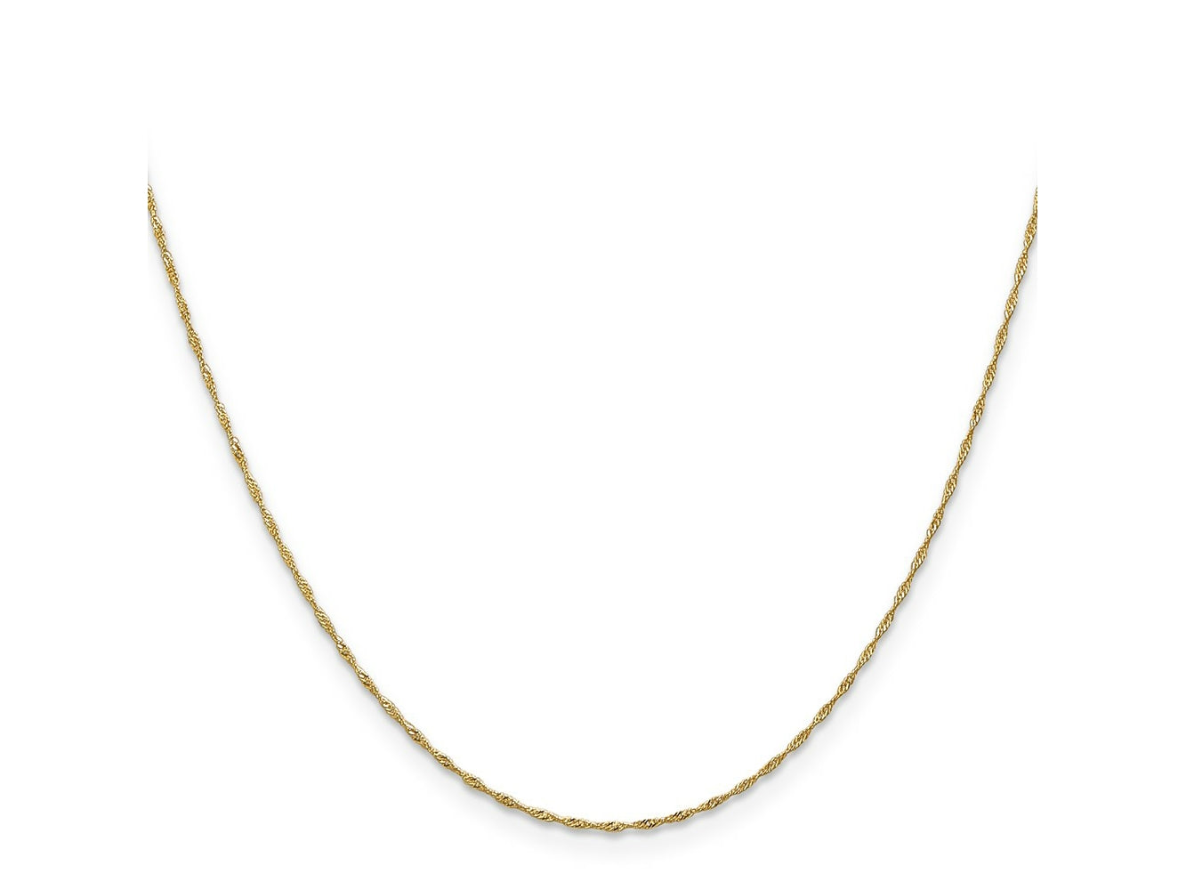 FJC Finejewelers 14 kt Yellow Gold Singapore Chain Anklet 10 Inches x 1 mm