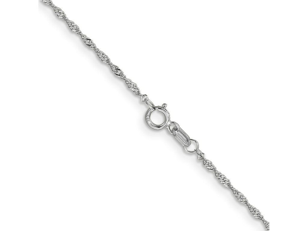 FJC Finejewelers 14 kt White Gold WG 1. Singapore Chain Anklet 10 Inches x 1 mm