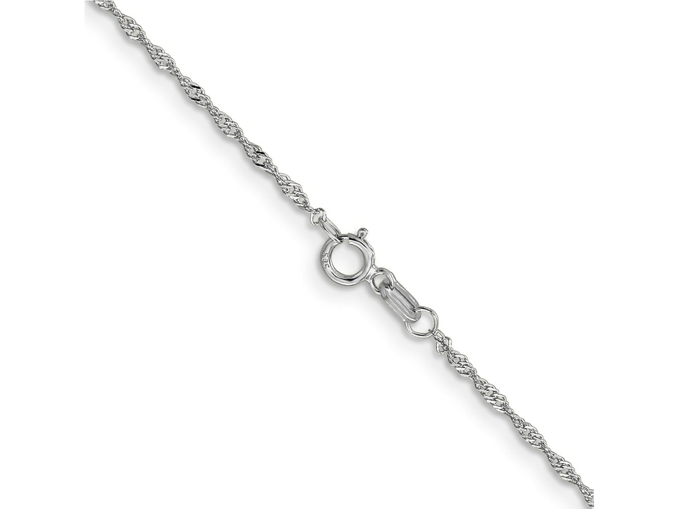 FJC Finejewelers 14 kt White Gold WG 1. Singapore Chain Anklet 10 Inches x 1 mm