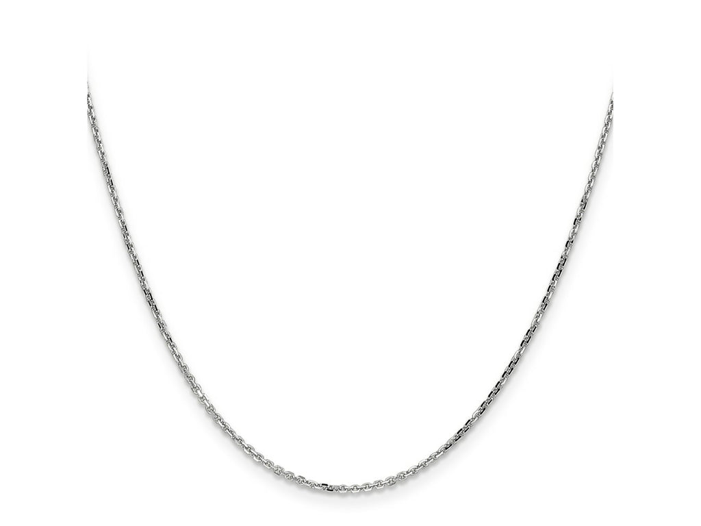 FJC Finejewelers 14 kt White Gold WG Bright Cut Round Open Link Cable Chain 14 Inches x 1.4 mm