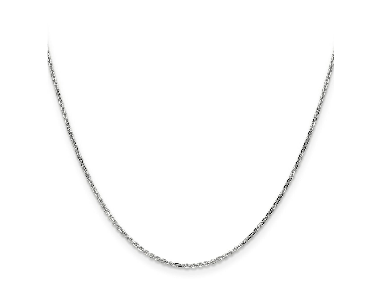 FJC Finejewelers 14 kt White Gold WG Bright Cut Round Open Link Cable Chain 14 Inches x 1.4 mm