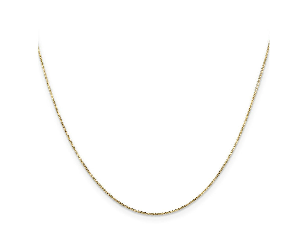 FJC Finejewelers 14 kt Yellow Gold Bright Cut Round Open Link Cable Chain 14 Inches x 0.8 mm