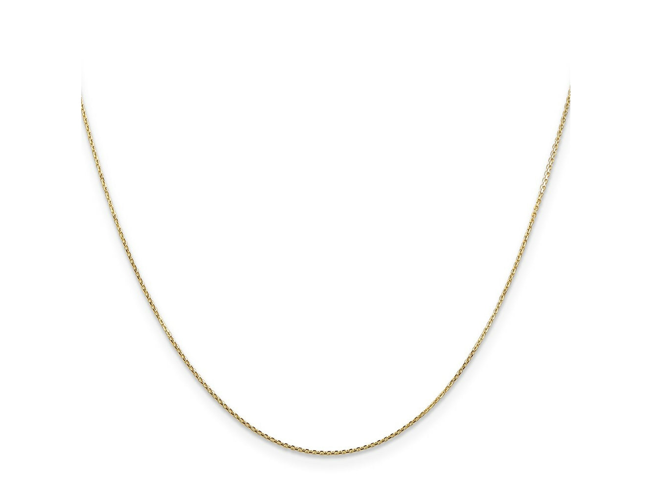 FJC Finejewelers 14 kt Yellow Gold Bright Cut Round Open Link Cable Chain 14 Inches x 0.8 mm