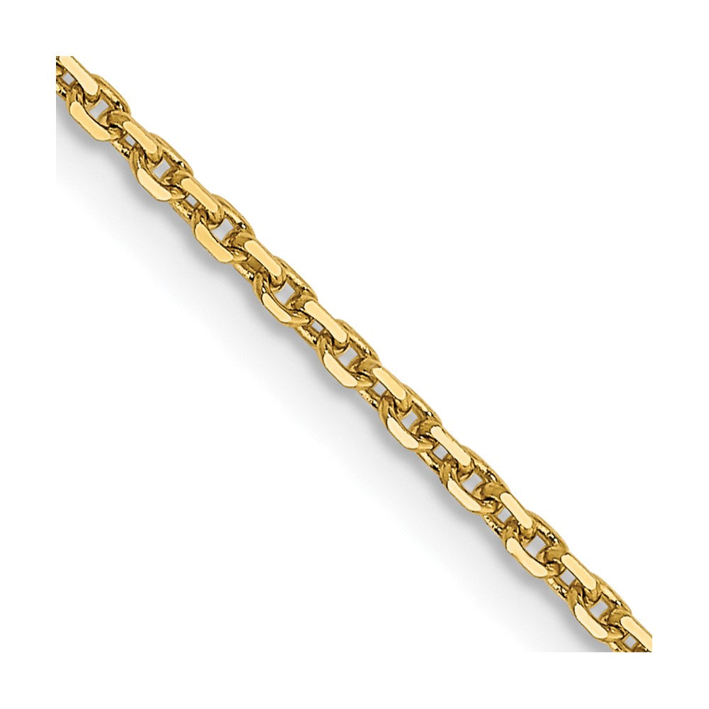 FJC Finejewelers 14 kt Yellow Gold 1.4mm Bright Cut Round Open Link Cable Chain Anklet 10 Inches x 1 mm