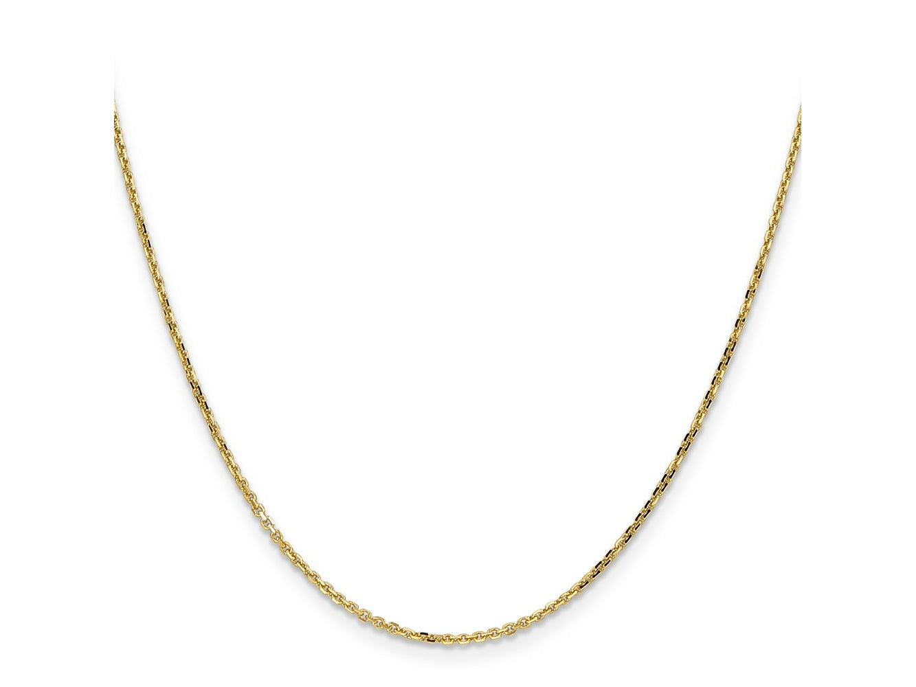 FJC Finejewelers 14 kt Yellow Gold Bright Cut Round Open Link Cable Chain 14 Inches x 1.4 mm