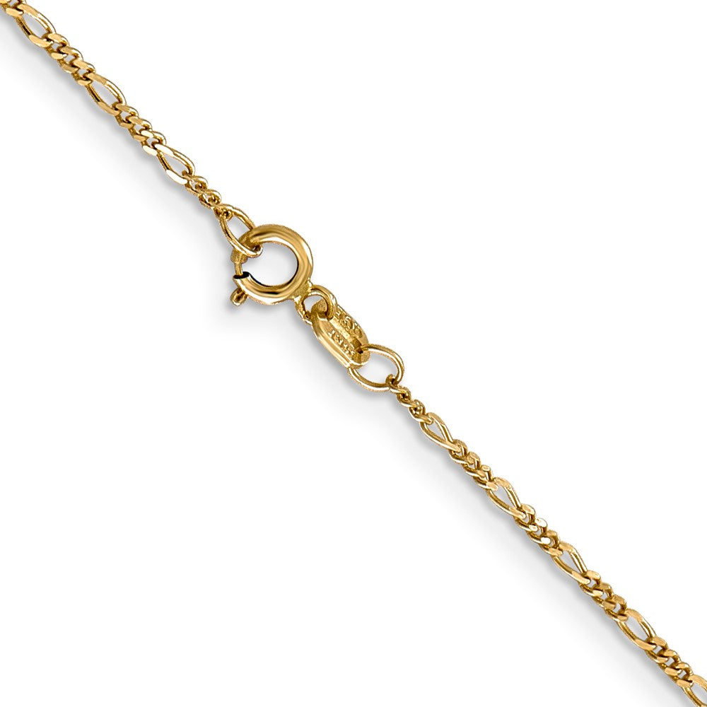FJC Finejewelers 14 kt Yellow Gold Flat Figaro Pendant Chain 13 Inches x 1.25 mm