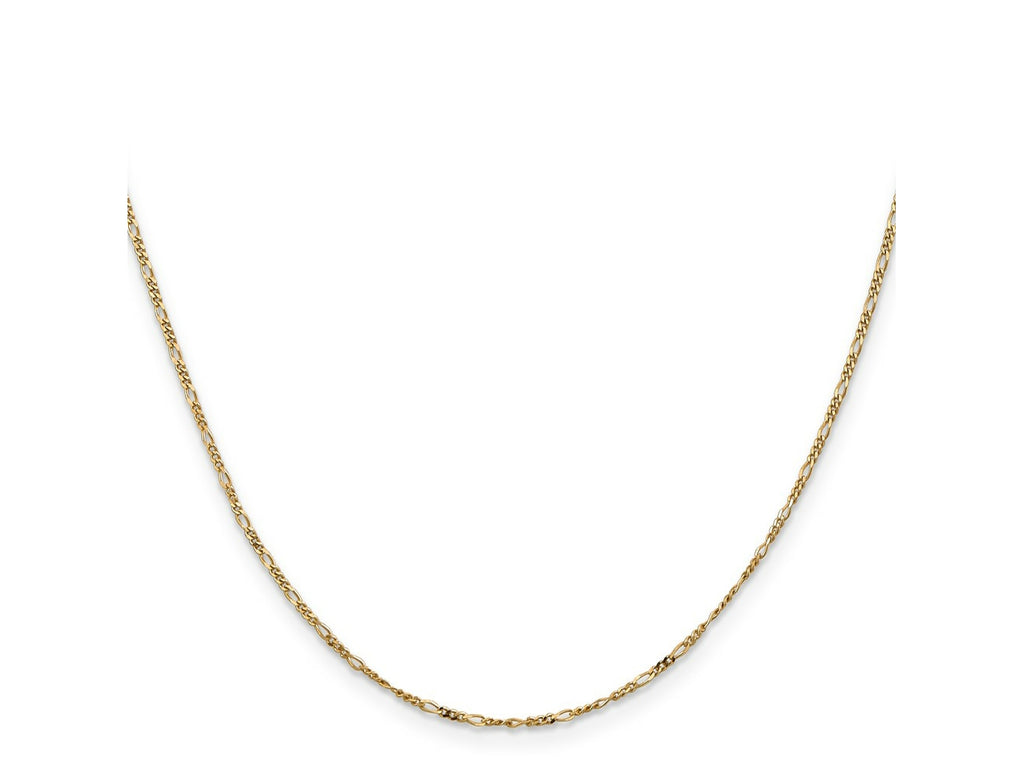 FJC Finejewelers 14 kt Yellow Gold Flat Figaro Pendant Chain 13 Inches x 1.25 mm