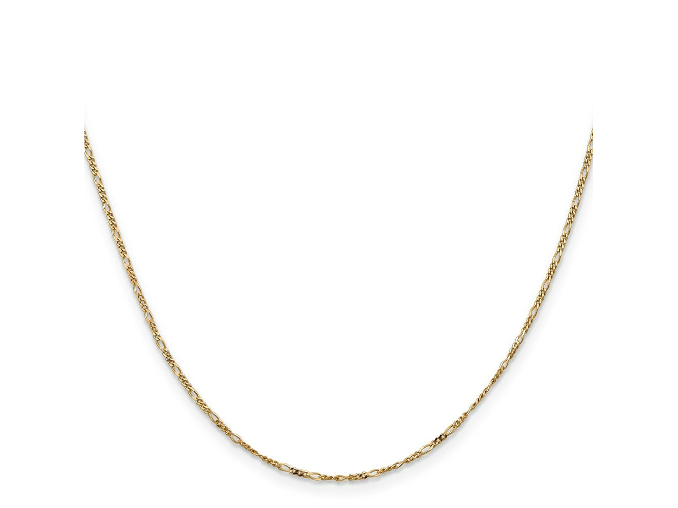 FJC Finejewelers 14 kt Yellow Gold Flat Figaro Pendant Chain 13 Inches x 1.25 mm