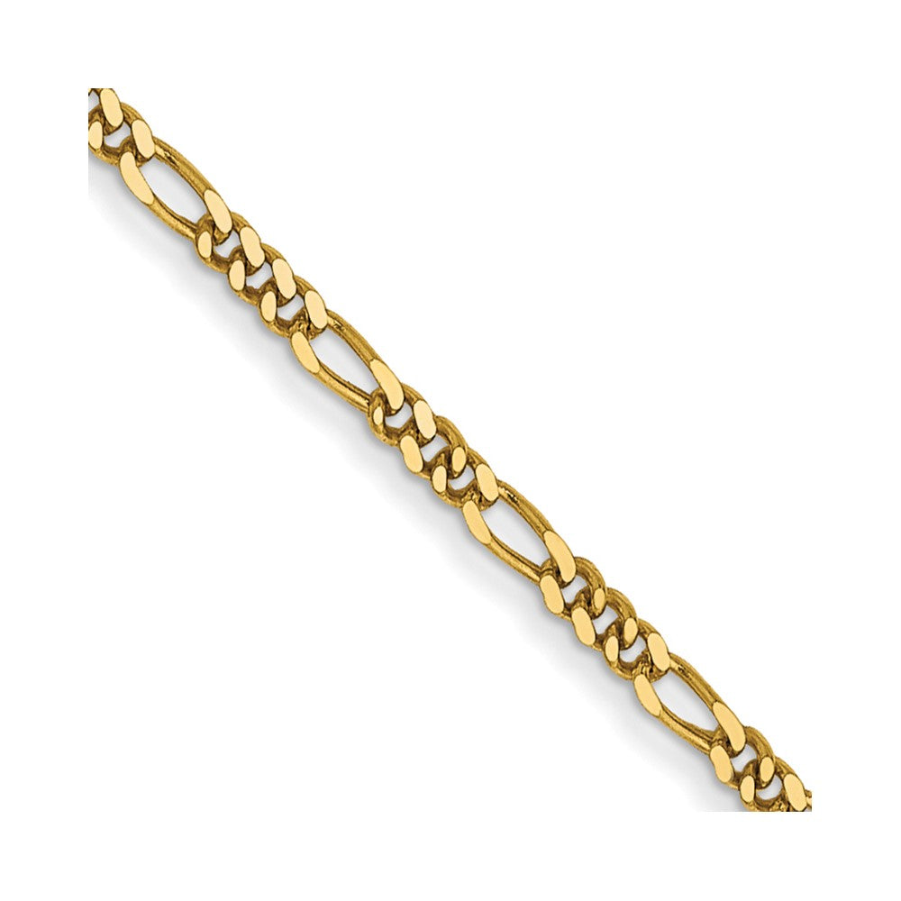 FJC Finejewelers 14 kt Yellow Gold Flat Figaro Chain Bracelet 6 Inches x 1.25 mm